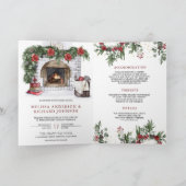 Poinsettia Openhaard Kerstmis QR Code Bruiloft (Binnen)