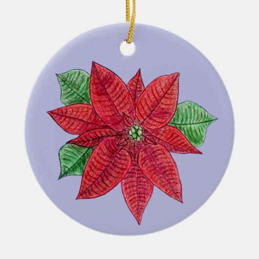 Poinsettia Ornament - Lavender Background (Voorkant)
