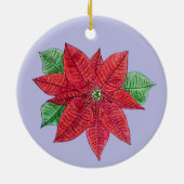 Poinsettia Ornament - Lavender Background (Achterkant)