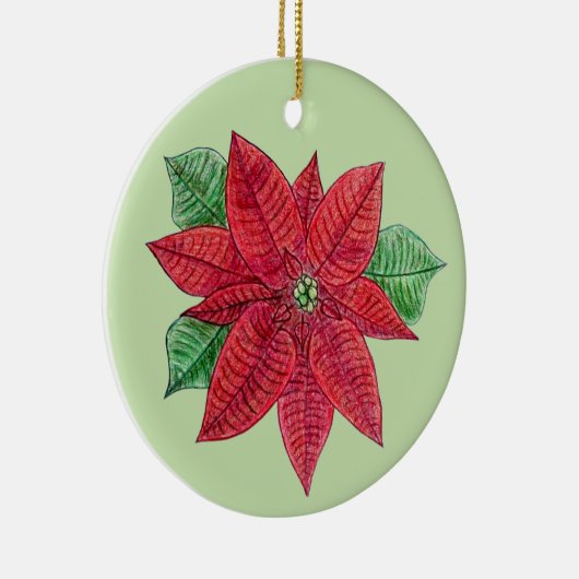 Poinsettia Ornament - Mint Background (Rechts)