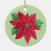 Poinsettia Ornament - Mint Background (Achterkant)
