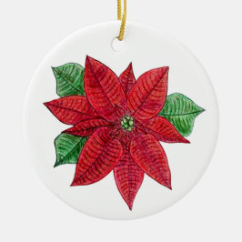 Poinsettia Ornament - Witte achtergrond
