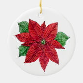 Poinsettia Ornament - Witte achtergrond (Achterkant)