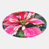 Poinsettia [Oval Seal] Ovale Sticker (Voorkant)