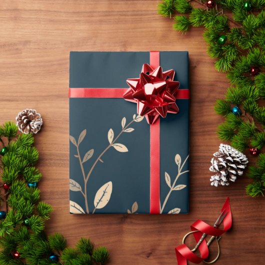 Poinsettia-pakpapier Cadeaupapier (Feestdagen Geschenken)