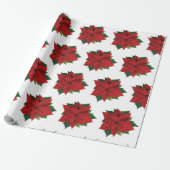 Poinsettia-pakpapier Cadeaupapier (Uitgerold)
