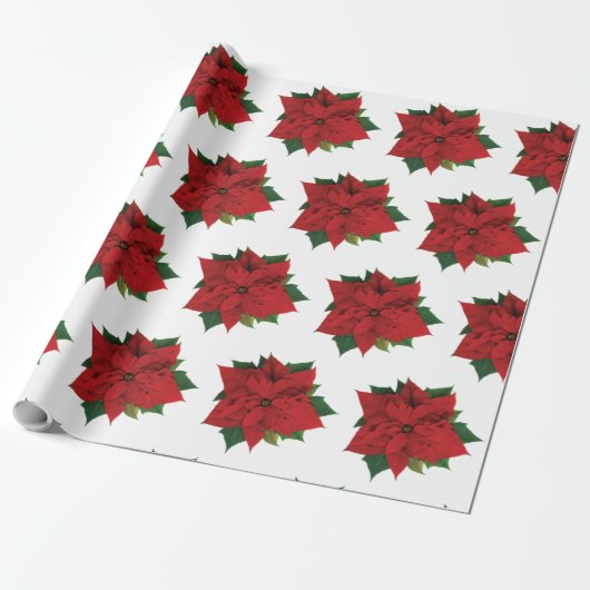 Poinsettia-pakpapier Cadeaupapier (Uitgerold)