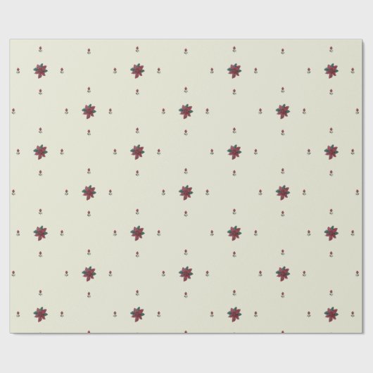 Poinsettia-pakpapier Cadeaupapier (Vlak)