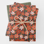 Poinsettia papierverzameling van 3 vellen (In situ)