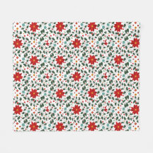 Poinsettia Paradise Cheer Fleece Deken