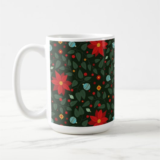 Poinsettia Paradise Koffie Mok schemering (Links)