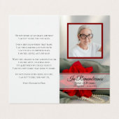 Poinsettia Parels Winter Begrafenis Gebed Visitekaartje (Buitenkant ongevouwen)