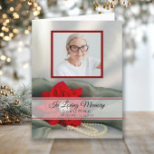 Poinsettia Parels Winter Begrafenis Memorial Sympa Bedankkaart