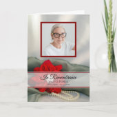 Poinsettia Parels Winter Begrafenisdienst Gevouwen Programma (Voorkant)