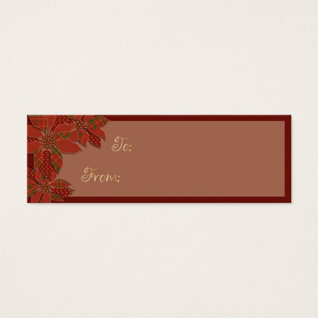 Poinsettia Patchwork Mini Visitekaartjes (Voorkant)