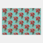 Poinsettia Patroon Inpakpapier Vel (Voorkant 2)