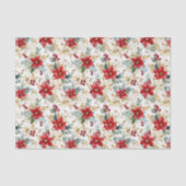  Poinsettia Patroon Kerst Tissuepapier (Voorkant)