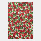 Poinsettia Patroon Kerstmis Theedoek (Verticaal)