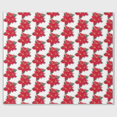 Poinsettia Pattern Cadeaupapier (Vlak)