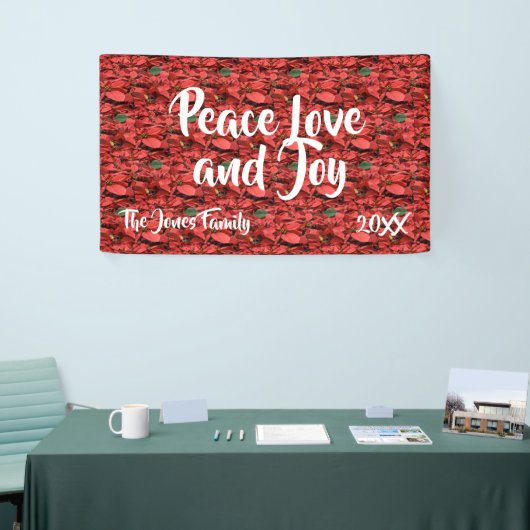 Poinsettia Peace Love and Joy Spandoek (Beurs)