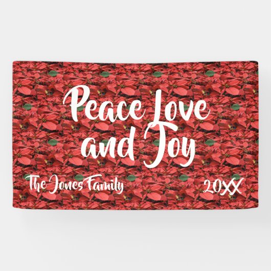 Poinsettia Peace Love and Joy Spandoek (Horizontaal)