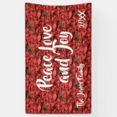 Poinsettia Peace Love and Joy Spandoek (Verticaal)