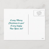 Poinsettia Peacock Feather Christmas Postcard Feestdagenkaart (Achterkant)