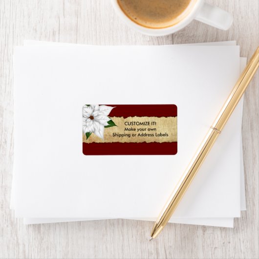 Poinsettia perkament Stickers (Insitu)