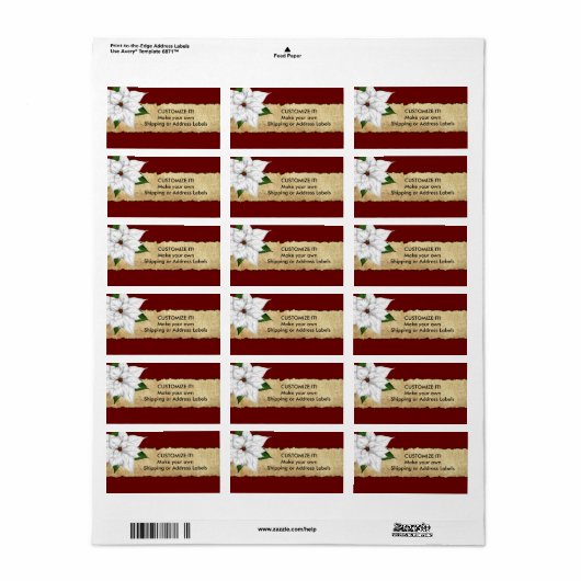 Poinsettia perkament Stickers (Full Sheet)