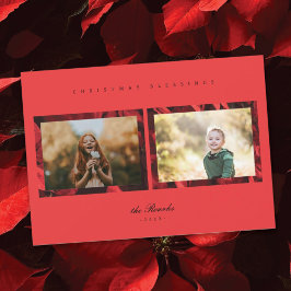 Poinsettia Petals Lijst 2 Foto Kerst Kaart