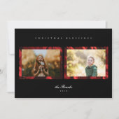 Poinsettia Petals Lijst 2 Foto Kerst Kaart (Voorkant)