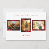 Poinsettia Petals Lijst 3 Foto Kerst Kaart (Voorkant)