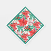 Poinsettia, Pine Boughs en Red Berries Servet (Hoek)