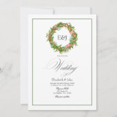 Poinsettia & Pine Christmas Wedding Charm QR-code Kaart (Voorkant)