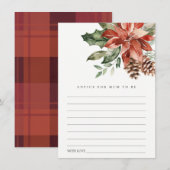 Poinsettia Pine Cone Advisate for Mum Baby shower Informatiekaartje (Voorkant / Achterkant)