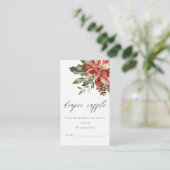 Poinsettia Pine Cone Diaper Raffle Baby shower Informatiekaartje (Staand voorkant)