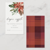 Poinsettia Pine Cone Diaper Raffle Baby shower Informatiekaartje (Voorkant / Achterkant)