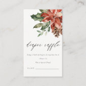 Poinsettia Pine Cone Diaper Raffle Baby shower Informatiekaartje (Voorkant)