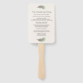 Poinsettia Pine Cones Holly Wedding Programme Handwaaier (Achterkant)
