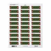 Poinsettia Pinecone Groene Spruce Etiket (Full Sheet)