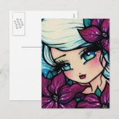 Poinsettia Pixie Kerstfee Sneeuw Briefkaart (Voorkant / Achterkant)