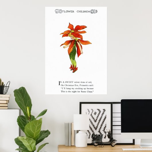 Poinsettia Poster (Thuiskantoor)