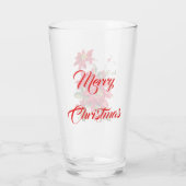 Poinsettia Prettig Kerstfeest Glas (Achterkant)