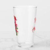 Poinsettia Prettig Kerstfeest Glas (Links)