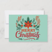 Poinsettia Prettig Kerstfeest Kerstkaart Kaart (Achterkant)