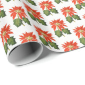 Poinsettia Print Cadeaupapier (Rol Hoek)