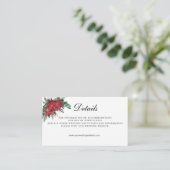 Poinsettia QR Code Wedding Details Enclosure Kaart (Staand voorkant)