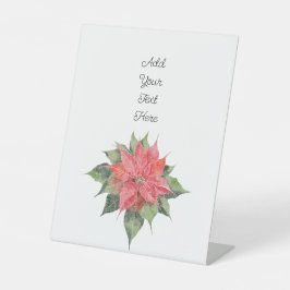 Poinsettia Reclamebord Met Voetstuk