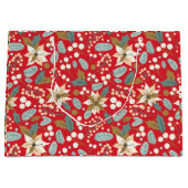 Poinsettia red background wintervakantie groot cadeauzakje (Voorkant)