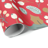 Poinsettia red background wintervakantie wrapping cadeaupapier (Rol Hoek)